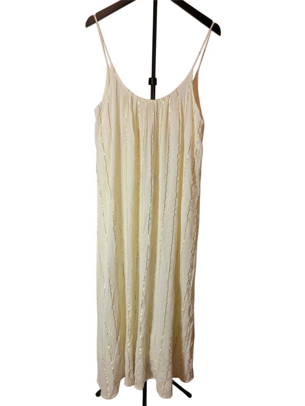 En Creme Ivory Sequin-Trim Slip Dress - Size L